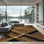 Golden Staircase Geometric Tribal Rug