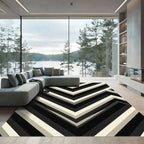Monochromatic Chevron Zigzag Geometric Rug