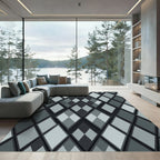 Monochromatic Diamond Tonal Overlay Rug