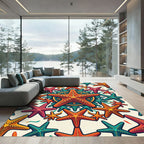 Vibrant Coastal Vibrant Starfish Mandala Rug