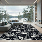 Monochromatic Origami Crane Repeating Pattern Rug