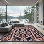 Elegant Blush Pink Lantern Archway Floor Covering Rug