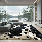 Monochromatic Abstract Cowhide Inspired Rug