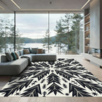 Monochromatic Nordic Pine Forest Star Rug