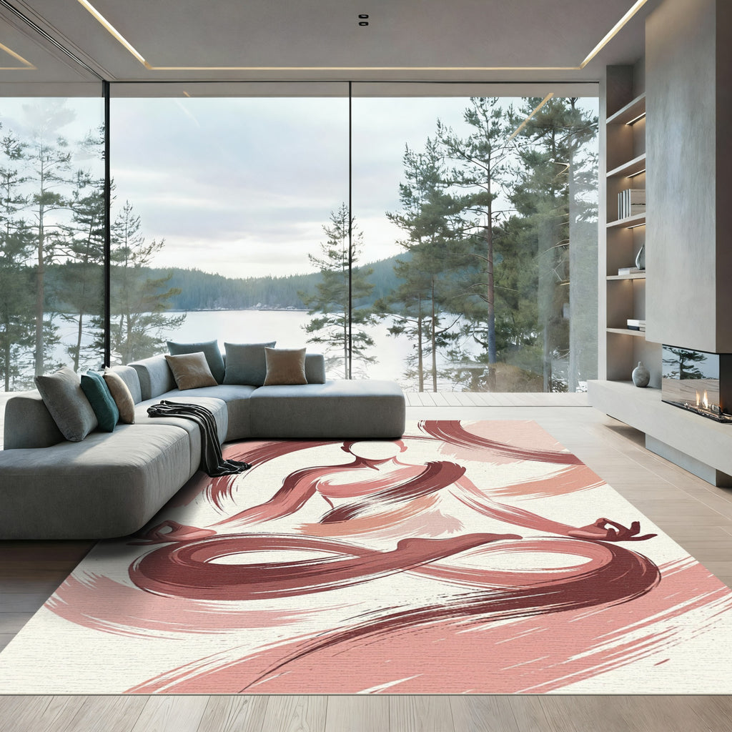 Ethereal Dusty Rose Zen Yoga Swirl Rug