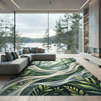 Ethereal Forest Sheer Botanical Swirls Rug