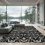 Classic Acanthus Scrollwork Dark Floral Rug