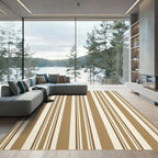 Classic Brown White Stripe Rug