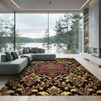 Royal Crimson Gold Acanthus Scroll Rug