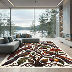 Elegant Tropical Avian and Floral Tapestry Rug