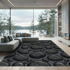 Dark Amoeba Organic Composition Rug