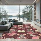 Whimsical Reading Mouse and Book Illustration Rug
