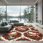 Antique Pastoral Scene Framing Rug