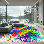 Vibrant Splatter Confetti Composition Rug