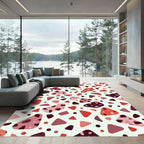 Modern Abstract Blush and Terracotta Terrazzo Rug
