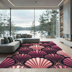 Art Deco Pink Seashell Pattern Rug