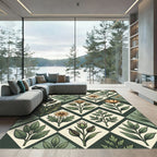 Sage Green Diamond Botanical Garden Rug