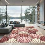 Art Deco Scalloped Shell Blush Rug