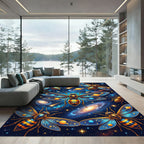 Cosmic Celestial Bee Starry Galaxy Rug
