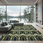 Emerald Green Art Deco Archway Rug