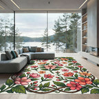 Pink Coral Blossom Vine Garland Rug