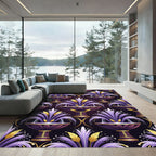 Grand Purple Gold Fountain Composition Rug