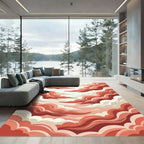 Crimson Clouds Aerial Dreamscape Rug