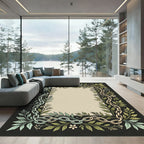 Botanical Chain Border Cream Rug