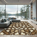 Brown Clover Lattice Art Nouveau Rug