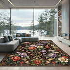 Ornate Floral Garden Medallion Rug