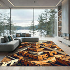Terracotta Pueblo Village Stairway Rug