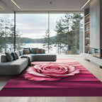 Pink Rose Gradient Waves Rug