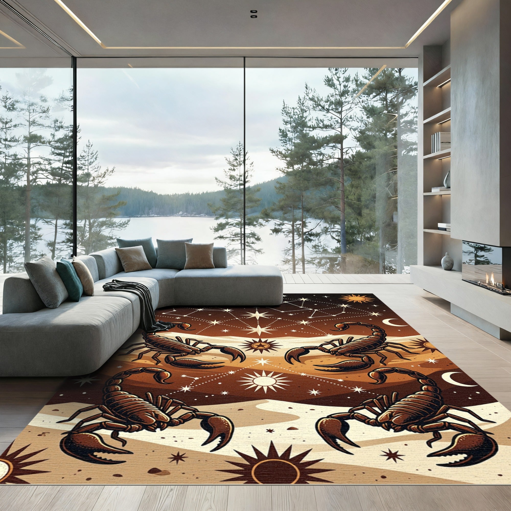 Celestial Scorpion Earthy Bronze Mystic Rug