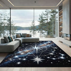 Cosmic Celestial Star Compass Rug