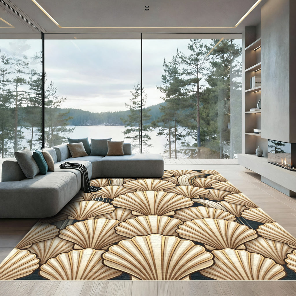 Cream Shells and Arches Rug