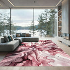 Dreamy Pink Watercolor Ballet Dancer Rug