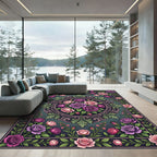 Vintage Rose Garden Vignette Medallion Rug