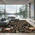 Majestic Deer Forest Botanical Radiance Rug