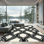 Monochromatic Interlocking Arch Pattern Rug