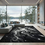 Cosmic Swirl Dark Nebula Stars Rug