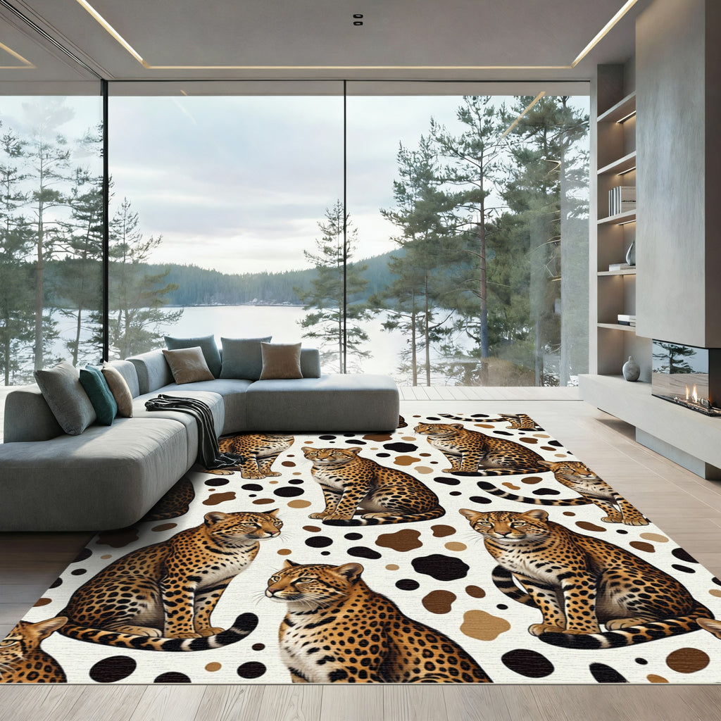 Leopard Spots Animal Spots Composed Rug
