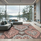 Lace Hearts White Pink Floral Rug