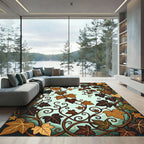 Autumn Leaf Vine Swirl Accent Rug