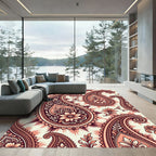 Coral Paisley Floral Medallion Rug
