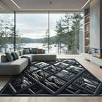 Gray Mountain Peaks Lattice Rug