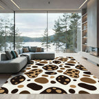 Brown Spotted Organic Shape Rug