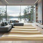 Modern Earthy Tone Wavy Striped Rug