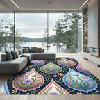 Whimsical Floral Paisley Teardrop Tapestry Rug