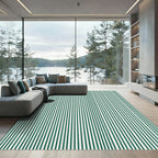 Deep Green Pine Stripe Rug