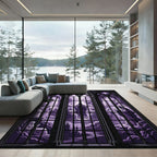 Gothic Violet Stained Glass Cathedral Arch Rug